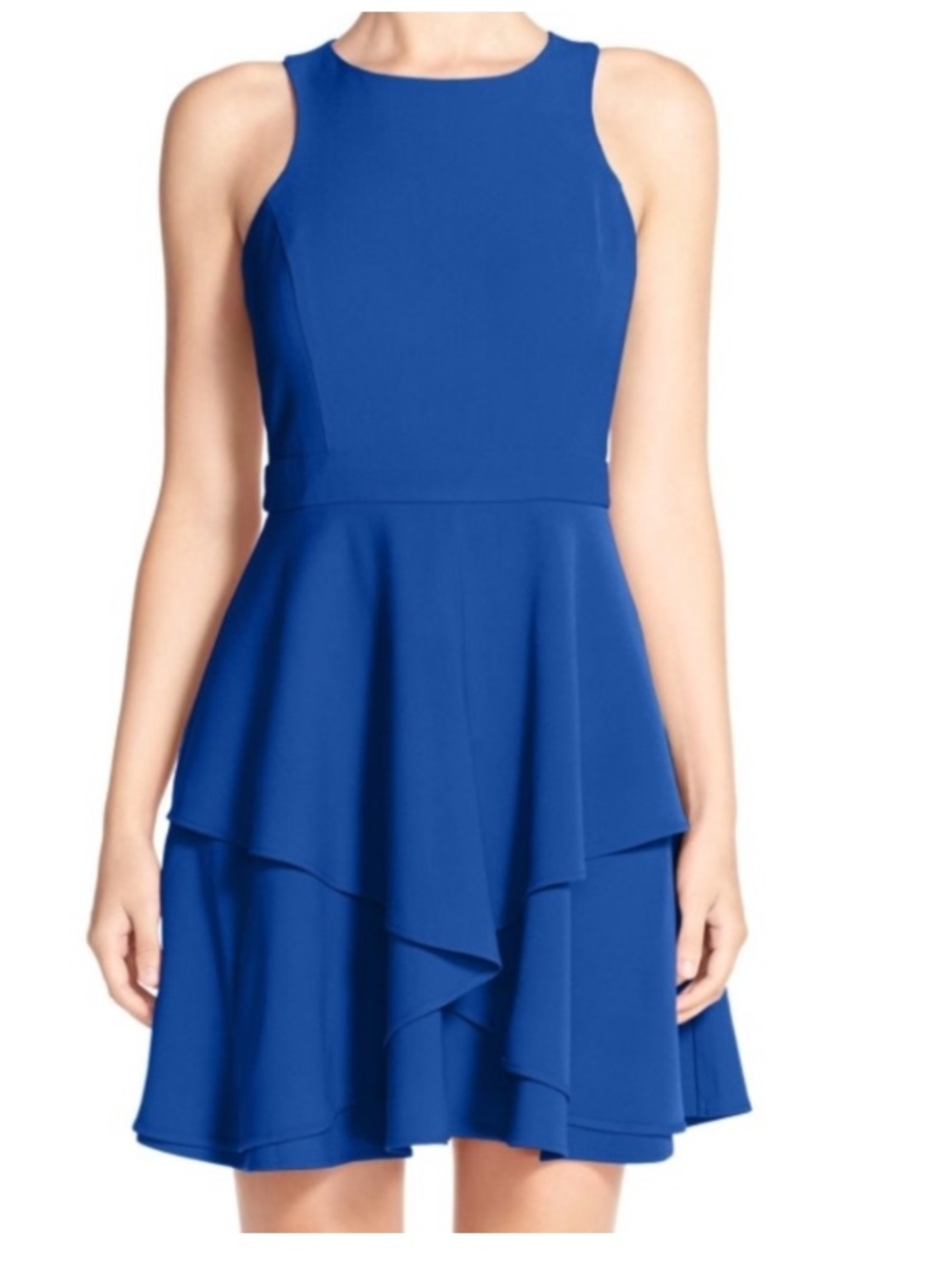 Adelyn Rae Cobalt Blue Sleeveless Tiered Mini Dress Size S